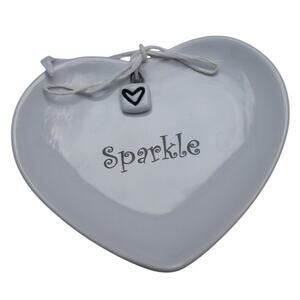 Pier 1 Sparkle Heart Trinket Utility Ring Jewelry Plate RARE